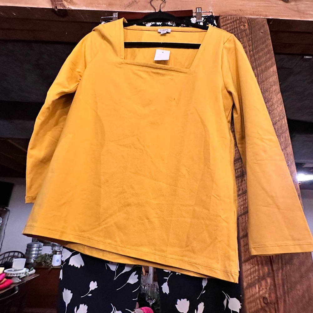 NWT J. Crew square neck shirt - medium - long sleeve - Picture 6 of 8